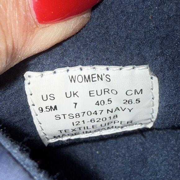 Sperry Moc-Sider Quilted Nylon Sneakers Womens size 9.5 Navy NWOB STS87047 - Picture 9 of 9